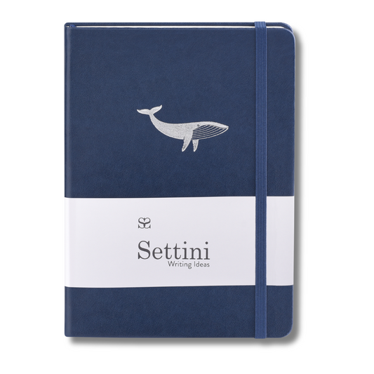 SETTINI® Hardcover Journal - Navy Whale