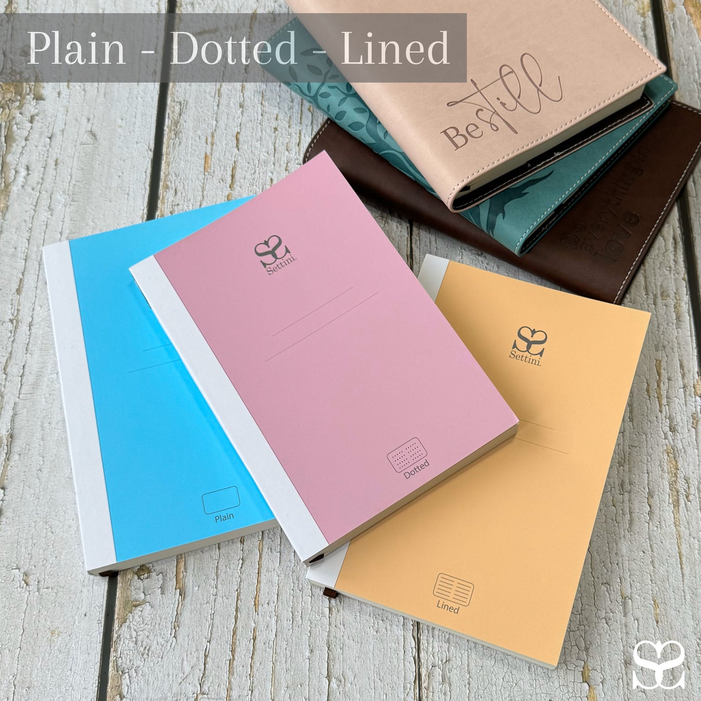 SETTINI® Blank Refill Journal Notebook for Refillable Journals – Premium A5 100 gsm Sheets Ruled Notepad 8.25 x 5.5 Inches with 256 Pages and Helpful Bookmark