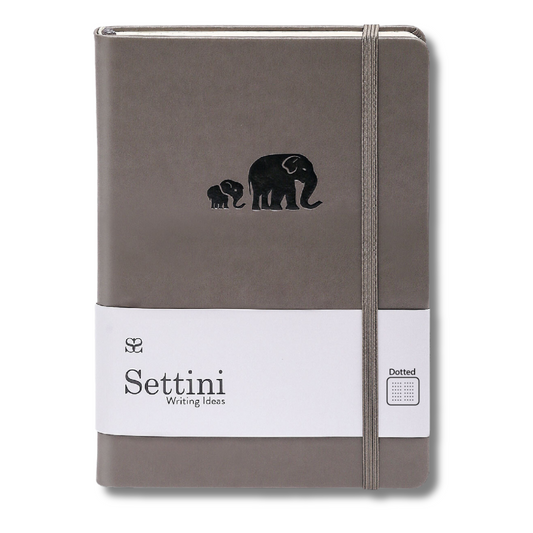 SETTINI® Dotted Hardcover - Grey Elephants