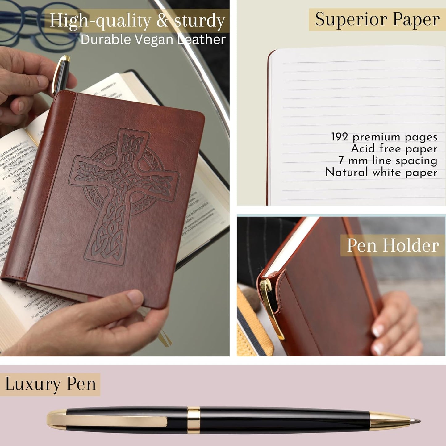 SETTINI® Celtic Cross Journal with Luxury Ballpoint Pen