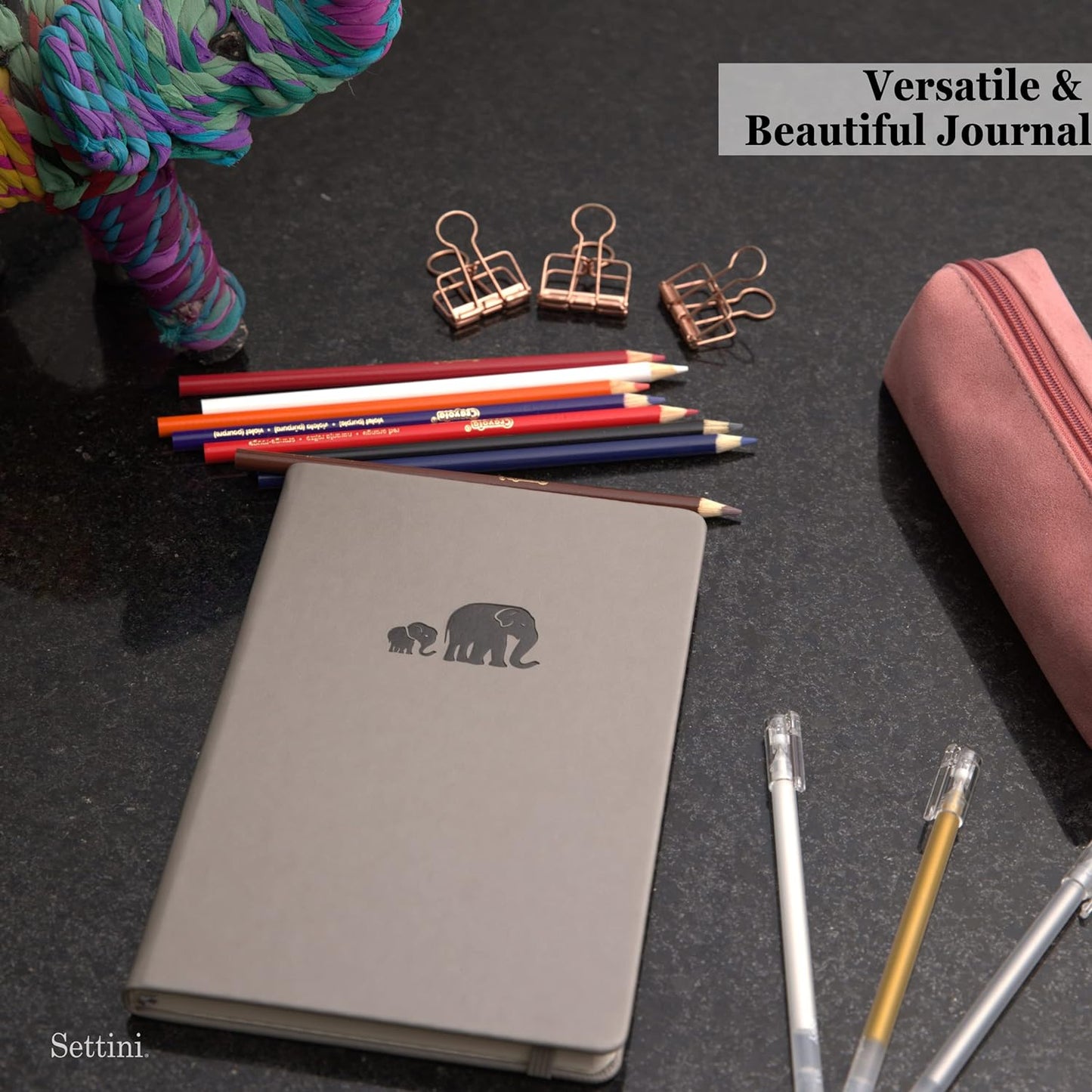 SETTINI® Dotted Hardcover - Grey Elephants