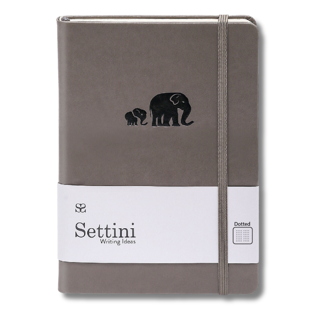 SETTINI® Dotted Hardcover - Grey Elephants