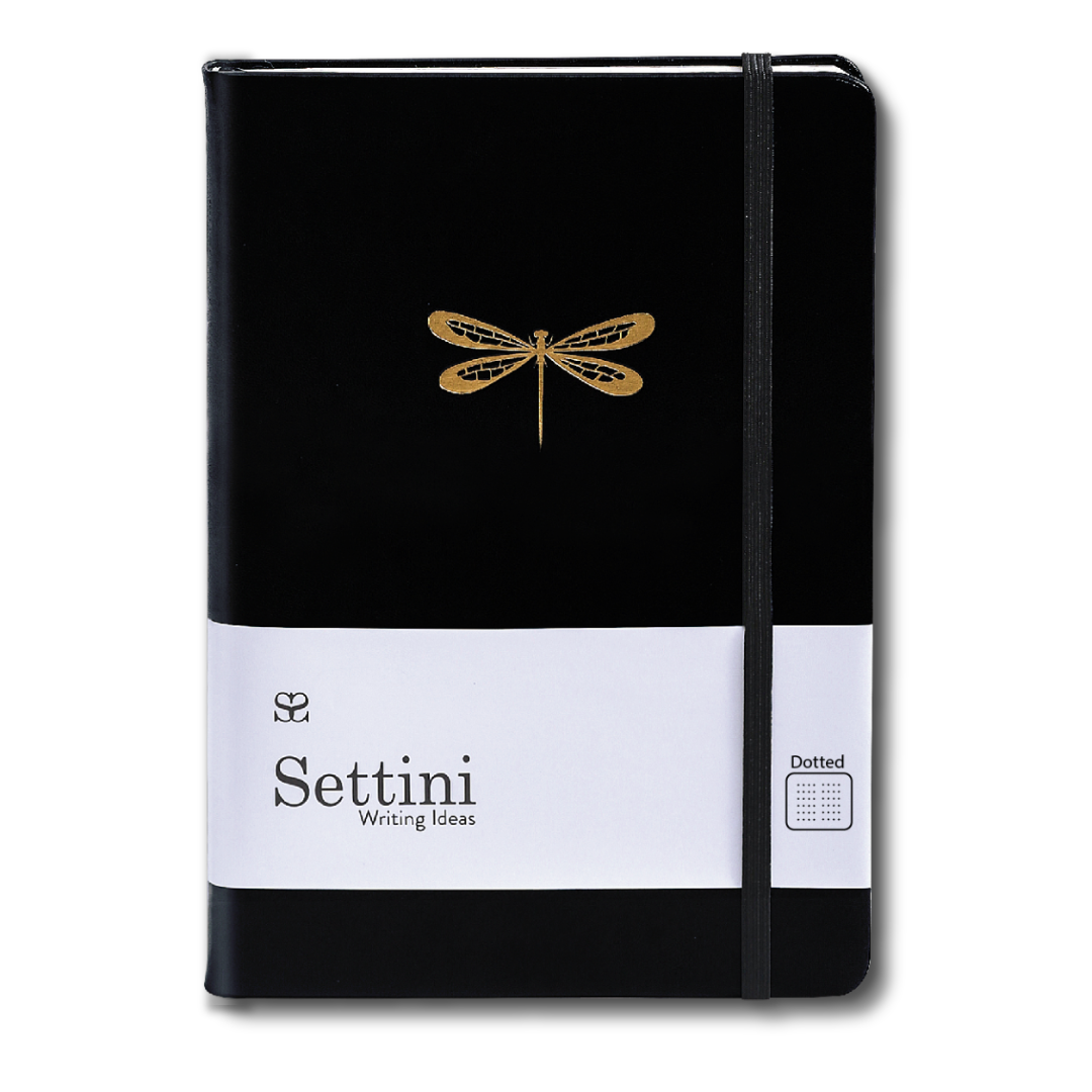 SETTINI® Dotted Hardcover - Black Dragonfly