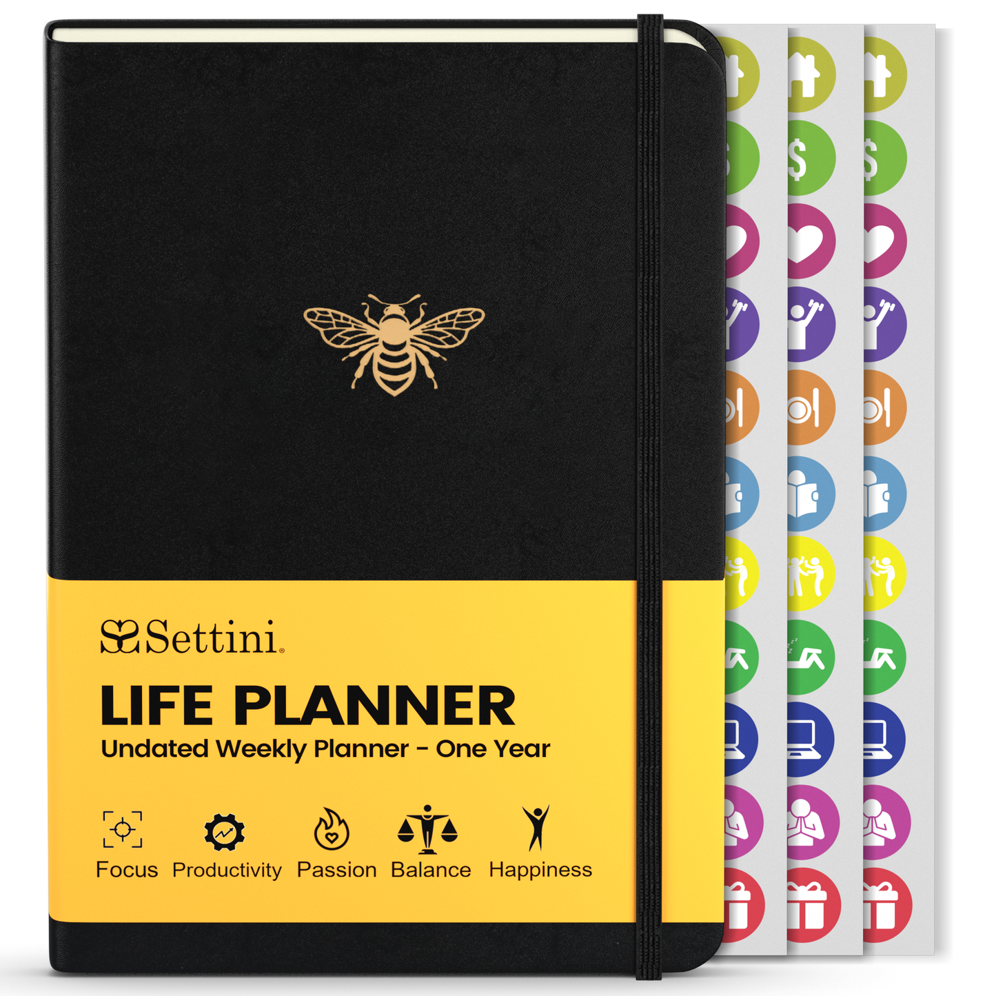 SETTINI® Life Planner - Weekly & Monthly Planner - Undated Planner